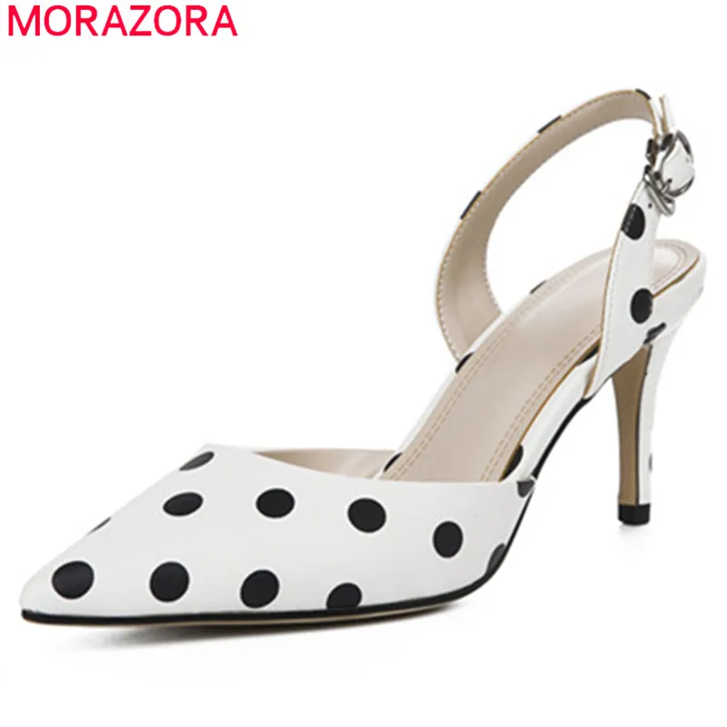

MORAZORA 2019 newest women sandals pointed toe summer shoes buckle fashion high heels shoes ladies sexy party dress shoes woman