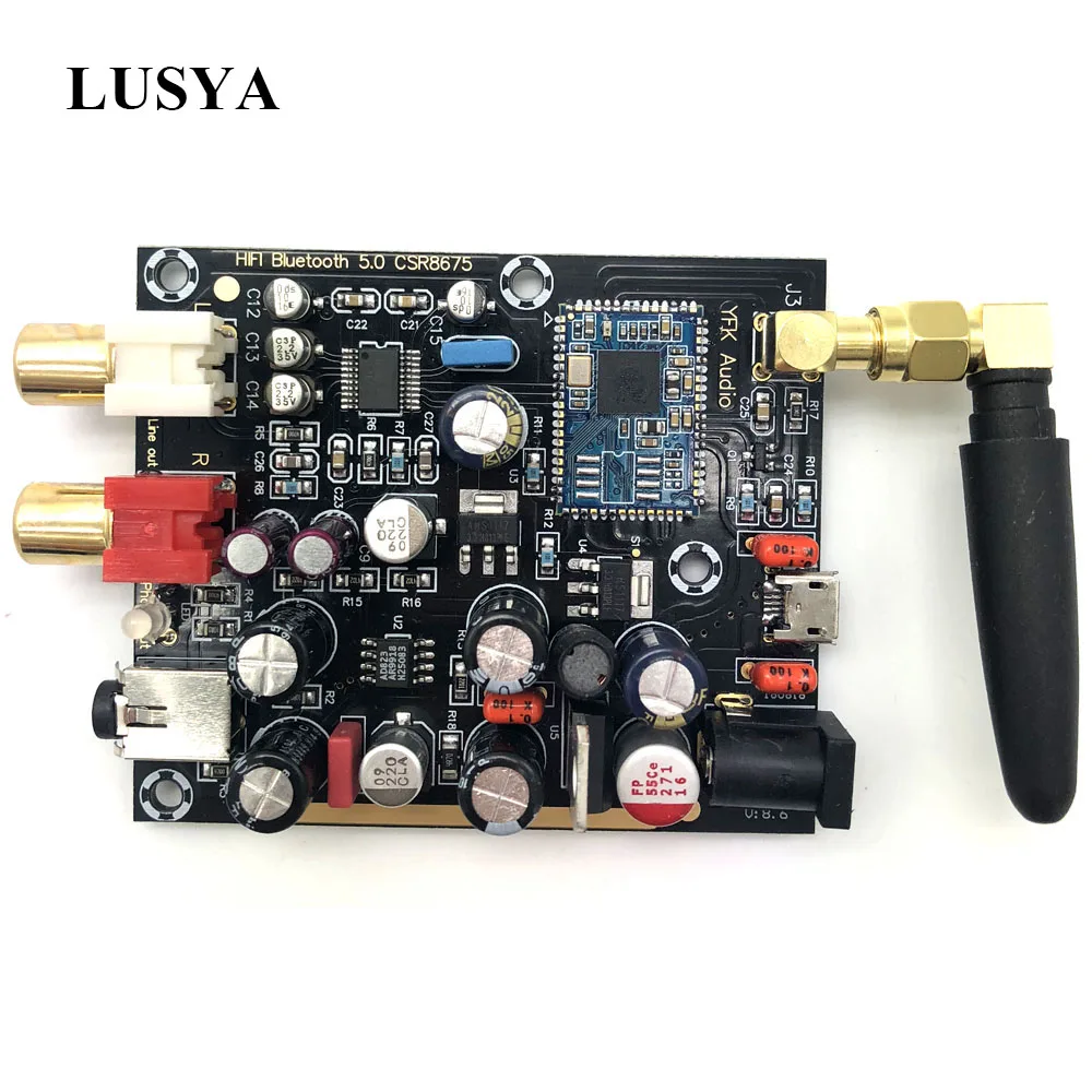 Lusya CSR8675 Bluetooth 5,0 беспроводной приемник плата PCM5102A ies DAC декодер плата APTX HD поддержка 24 бит с антенной A5-007