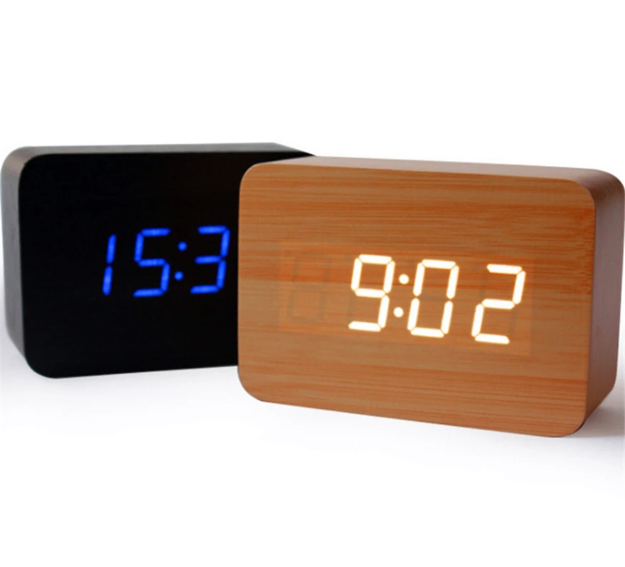 Mini sound control Alarm clock Calendar bedroom LED display digital
