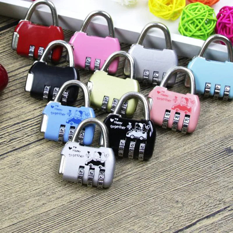 3 dígitos combinación cerradura de equipaje maleta profesional ganzúas fechadura digital Anti-robo candado con llave