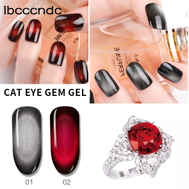 New 3D Gem Cat Eye Nail Gel Varnish Magnetic Gel Soak off UV Gel Polish Holographic Lacquer 10ml Semi Permanent Gellak Nail Set