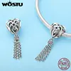 WOSTU-abalorio de borla con corazón encantada de plata de ley 2022, accesorio Original, joyas pulsera de cuentas, regalo CQC722, novedad de 925 ► Foto 1/6