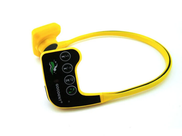 Медицинское и спортивное использование костной проводимости Спортивная гарнитура Mp3 плеер IPX68 10 м водонепроницаемый и 8 Гб памяти - Цвет: Цвет: желтый