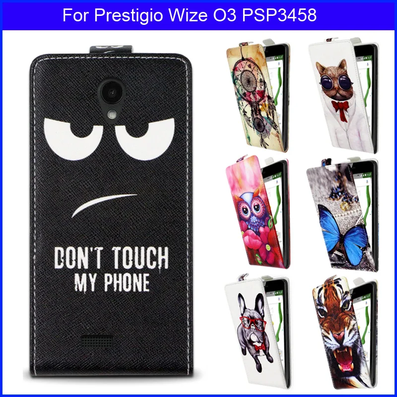 

Factory price Fashion Patterns Cartoon Luxury Flip up and down PU Leather Case for Prestigio Wize O3 PSP3458,Free gift