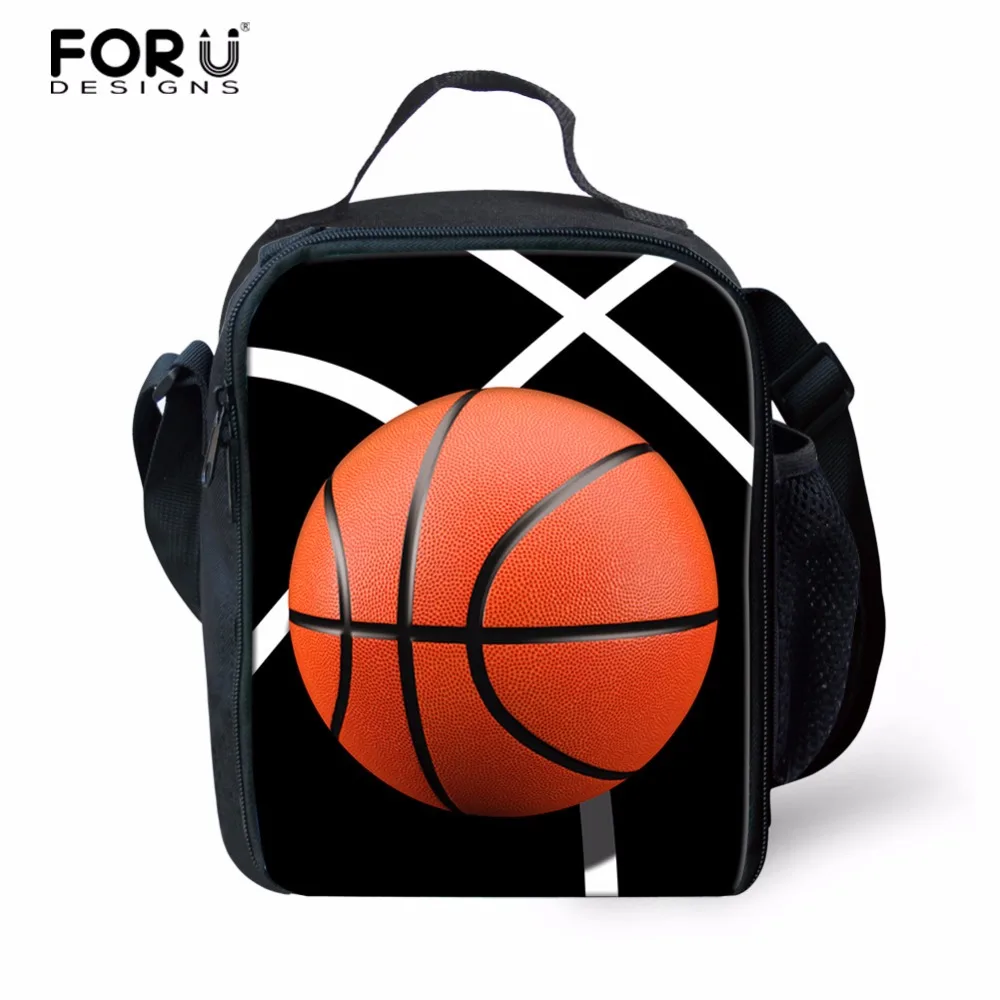 

FORUDESIGNS Basketballs Portable Insulated Lunch Bags Thermo Cooler Bags Thermal Food Picnic Kids Girl Lunch Insulation Pack