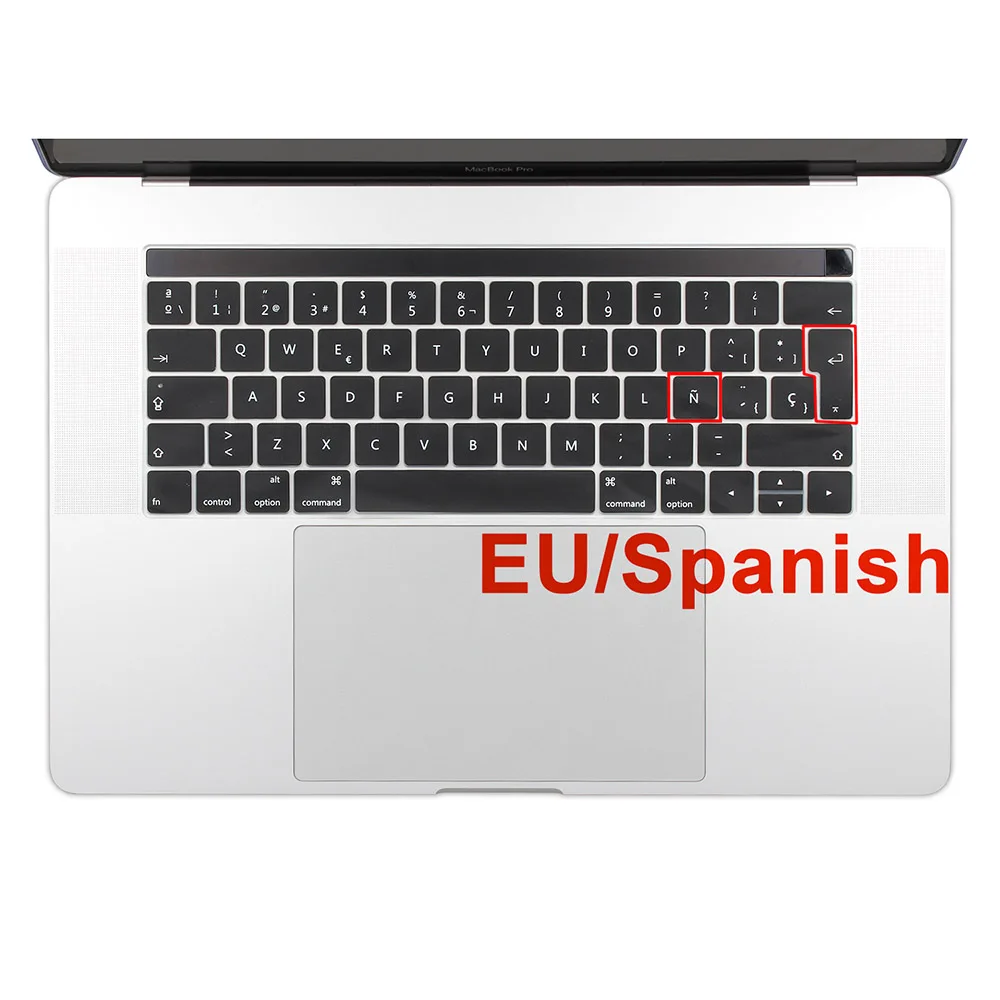 Чехол для клавиатуры из силикона для MacBook Pro 13 15 / Touch Bar A1706 A1707 A1989 A1990 - Цвет: EU Spanish