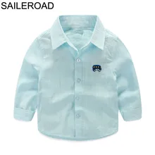 SAILEROAD/от 2 до 6 лет, Новое поступление, школьные рубашки с длинными рукавами для мальчиков однотонные хлопковые детские блузки с отложным воротником повседневная одежда