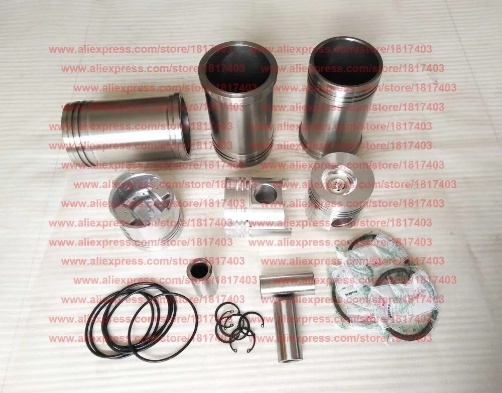 JDM390, Piston + Cylinder sleeve (Cylinder liner) + Piston ring
