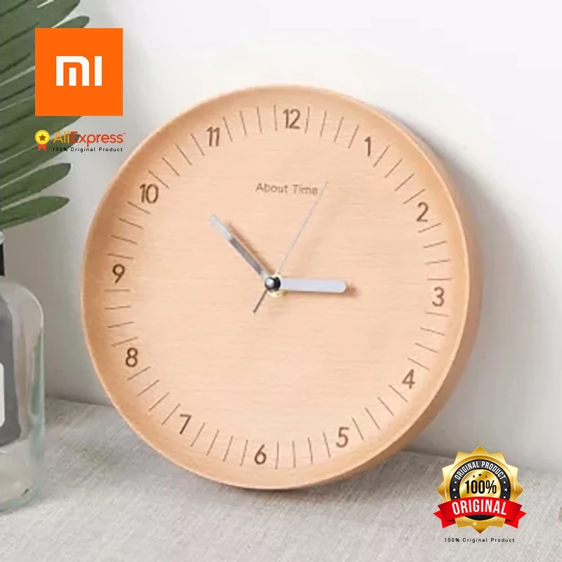 Xiaomi оригинальные часы деревянные простые цифровые часы текстура древесины, простой дизайн, немой развертки часы хронометр horologe