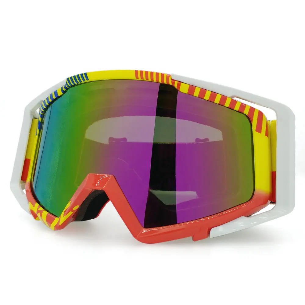 Новейшие Красочные винтажные очки для мотокросса с защитой от ультрафиолетовых лучей для мотоцикла - Цвет: Белый
