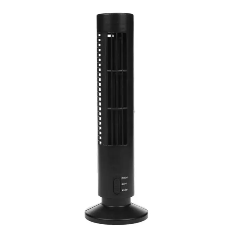 black Креативный мини USB вертикальный безлопастный кондиционер Ручной портативный кулер Настольный бесшумный охлаждающий башенный вентилятор для дома и офиса - Цвет: black
