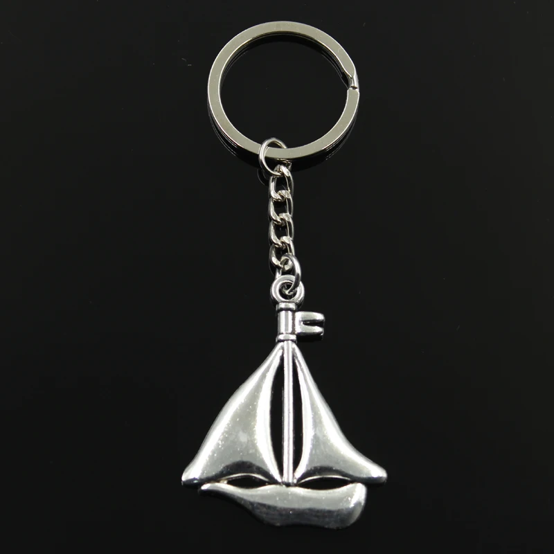 

Keychain 49x39mm sailing ship sailboat Pendants DIY Men Jewelry Car Key Chain Ring Holder Souvenir For Gift