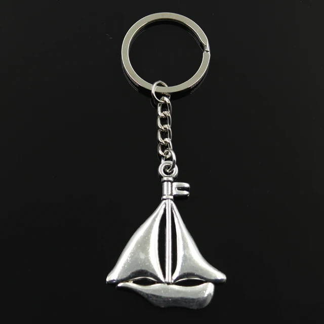Keychain 49x39mm sailing ship sailboat Pendants DIY Men Jewelry Car Key