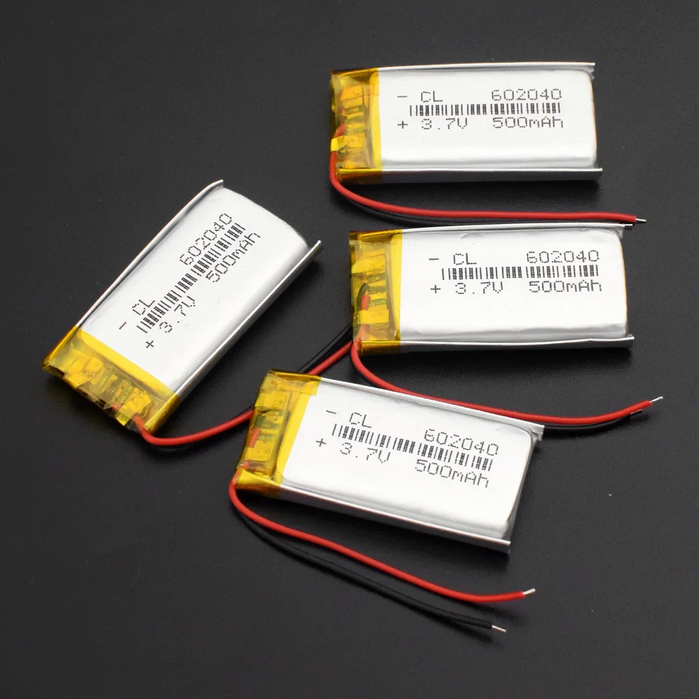 1/2/4x2019 Новое поступление Лидер продаж высокое качество 602040 3,7 v 500mAh высокой Ёмкость Перезаряжаемые литий Li-po литий-полимерный литий-ионный Батарея - Цвет: 4 pieces