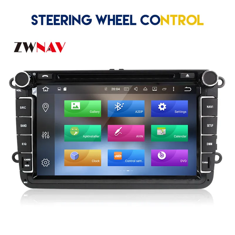 Perfect ZWNAV Android 8.0 Car GPS Navigation auto stereo Radio Screen For VW SEAT SKODA UNIVERSA Volkswagen Polo gps android Display 4