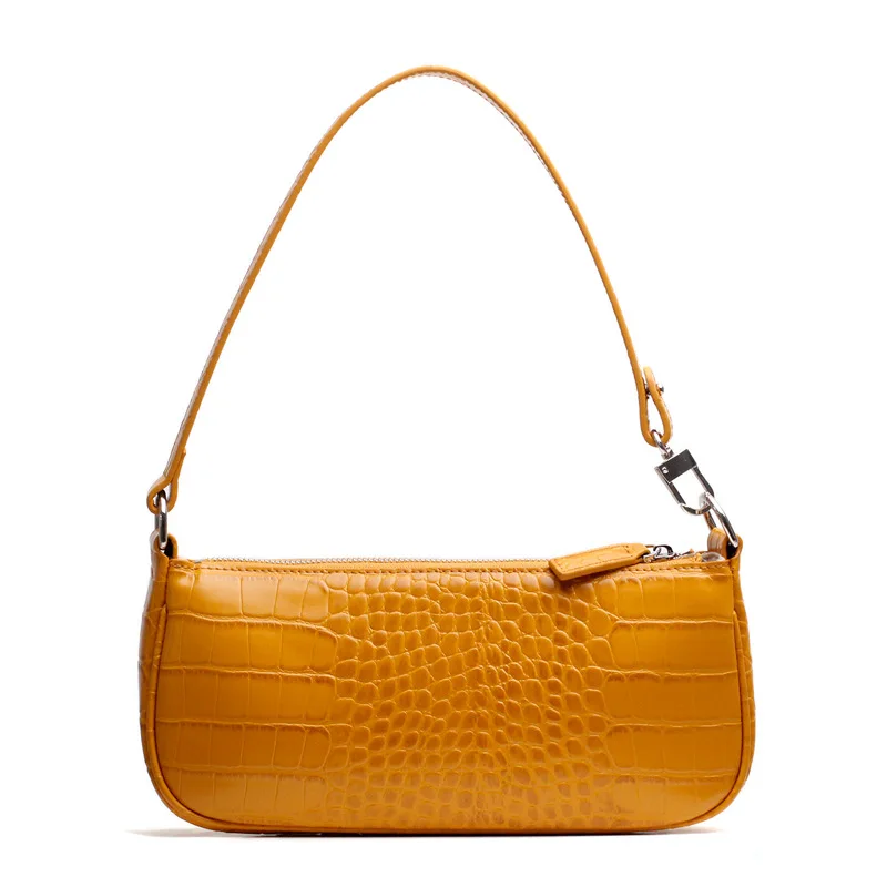 

New Style Genuine Cow Leather Breed Single Shoulder Wrapped Vintage Cowhide Crocodile Pattern Handbag For Ladies GDB23