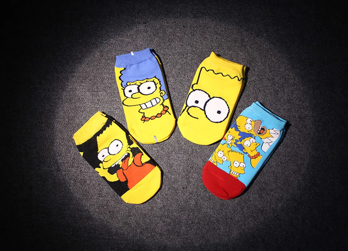 2018 Newly Women&Children Cartoon Funny Cotton Socks 1Pairs Simpsons Family Novelty Cute Socks Animals Funny Happy Sock Slippers