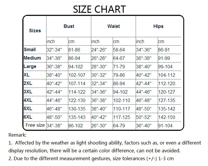 Size chart for corset on 2014-6-10