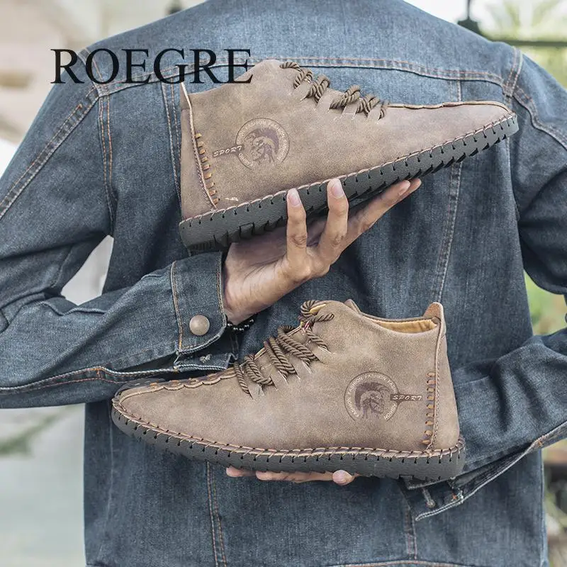 

2018 New Keep Warm Winter Men Boots High Quality Split Leather Casual Men Shoes With Plush Fahsion Boots Big Size 38~48