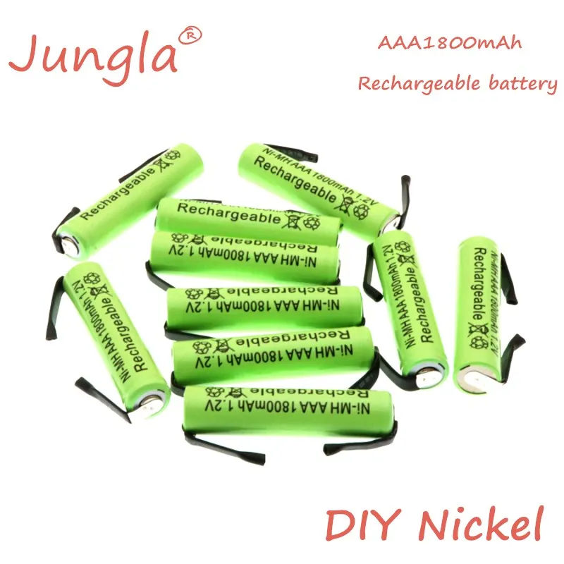 

New Original AAA Ni-Mh 1.2V AAA rechargeable battery cell 1800mah with welding tabs Braun electric shaver razor toothbrush