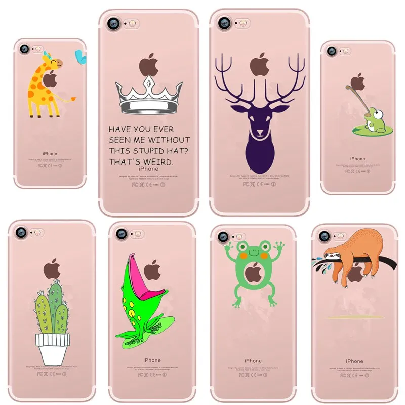 Cute Cartoon for iphone 7 8 plus X XS Case Pandas Riverdale Soft TPU Cover Giraffe Back Clear Coque 6 6s 5 5S SE |