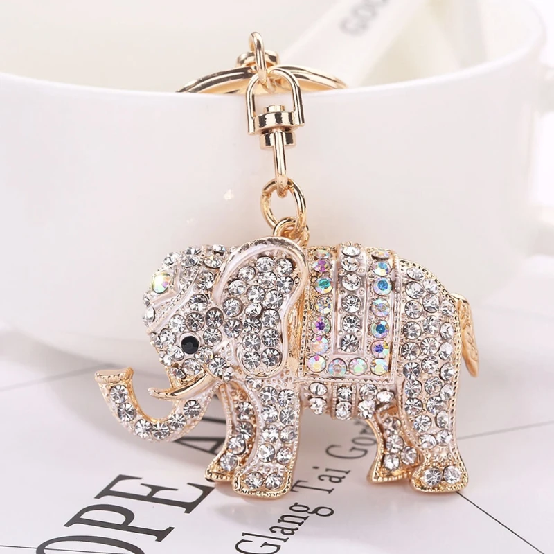 Rhinestone elefante llavero encanto colgante bolso bolsa llavero nuevo llaveros chaveiro sleutelhanger portachiavi