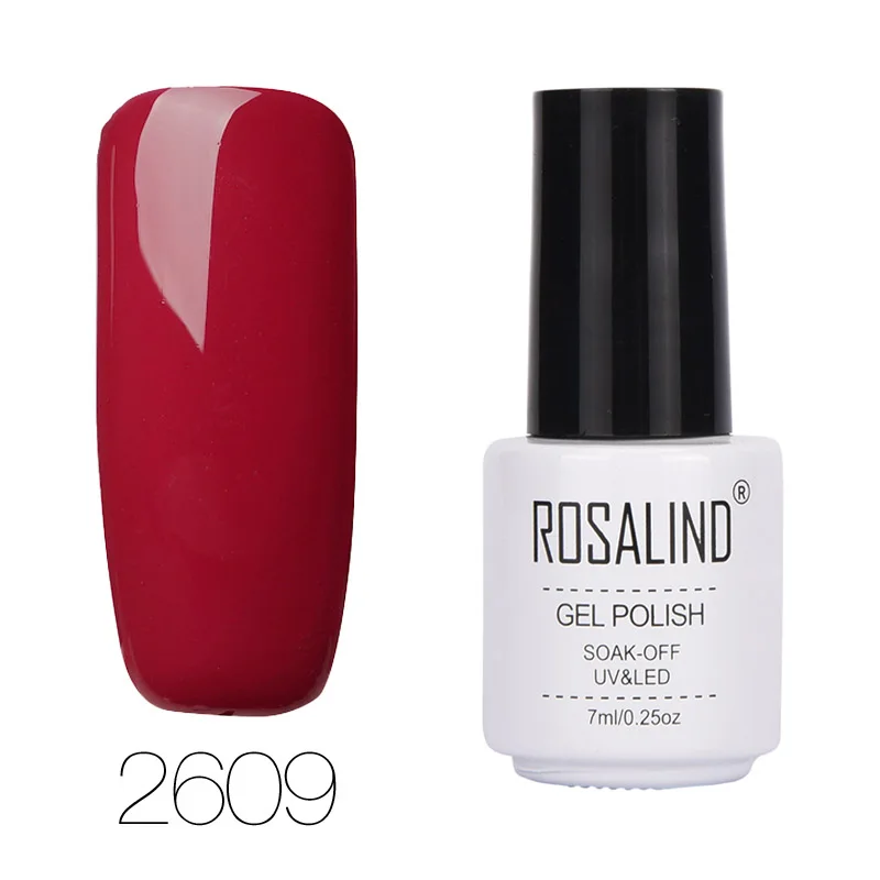 ROSALIND 7 мл чистый цвет серии набор гель-лаков для ногтей для маникюра замочить от ногтей белый флакон длительного действия гель-лаки праймер - Цвет: 2609