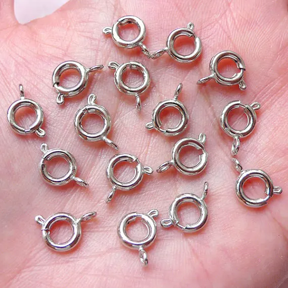 400pcs Spring Ring Clasps,Bracelet Closure,Necklace Connector,Trigger
