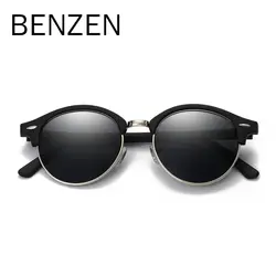 Benzen поляризованные солнцезащитные очки для мужчин брендовая Дизайнерская обувь круглый женщин Защита от солнца очки УФ вождения оттенки