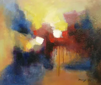 

Hand Painted Abstract Oil Painting Red Home Decoration Wall Art Free Shipping