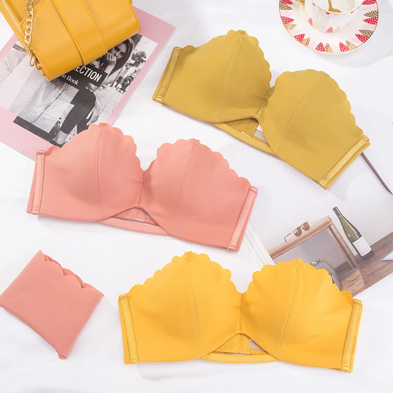 

Wasteheart Women Fashion Sexy Green Cut Out Padded Invisible Bras One-Piece Cotton Panties Bra Sets Underwear Sexy Lingerie Sets