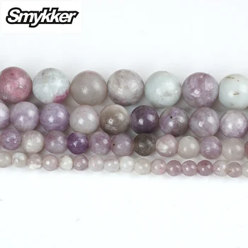 

Natural Stone Beads Light Purple Jade Bead Crystal Quartz Gemstone Jasper Amazonite 4/6/8/10mm Loose Beads for Jewelry Making