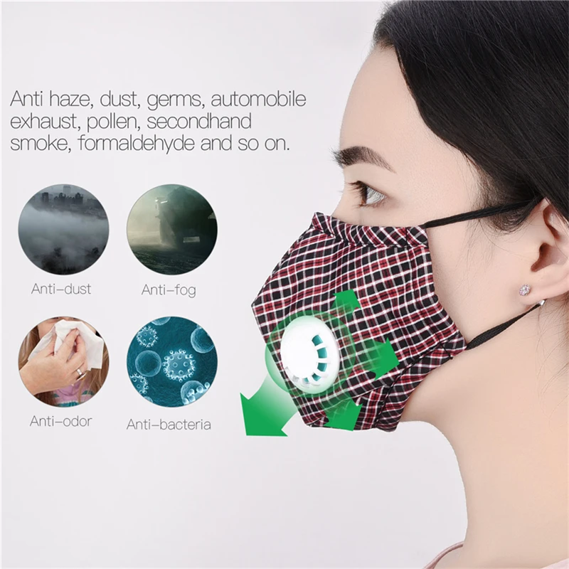 

Activated Carbon Filter Mouth Mask Anti Haze PM2.5 Face Mask Pure Cotton Respirator Bacteria Proof Washable Face Cover Unisex 31