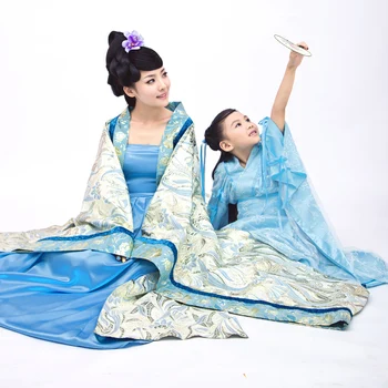 

Autumn Winter Thick Costume New Arrival Mummy-Daughter Family Outfit Parent-child costumes Tang suit hanfu child costume Set