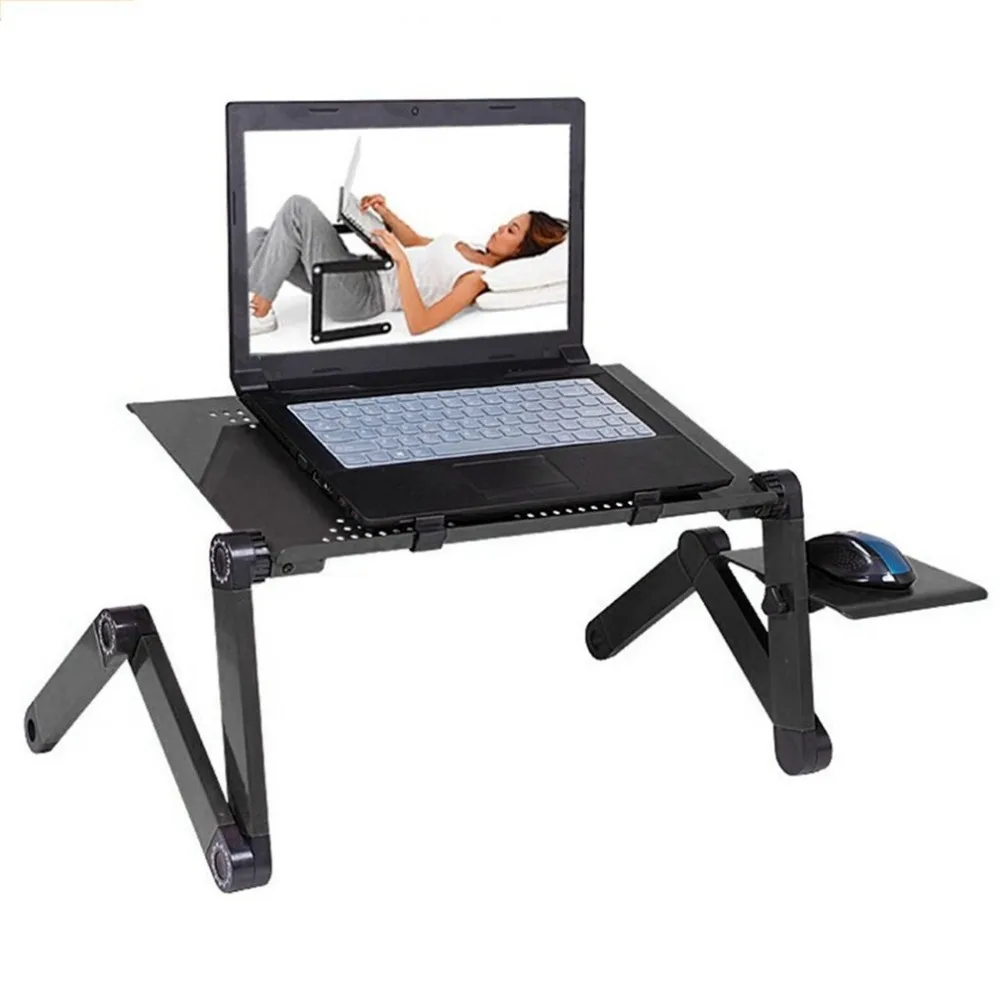 Портативный складной регулируемый, стол для ноутбука компьютерный стол подставка, лоток ноутбук Lap ПК складной стол с мышью с вентилятором