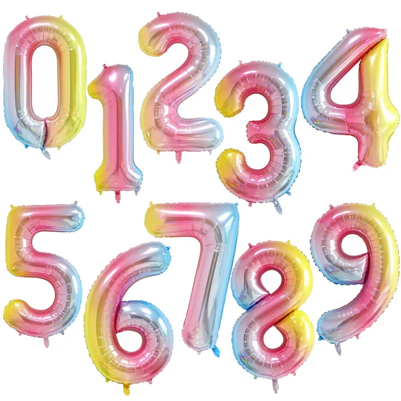 1 шт. 40 дюймов фиолетовые зеленые воздушные шары из фольги в виде цифр Новые Фигурки надувные шары для детского дня рождения Свадебные украшения вечерние принадлежности