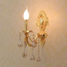 Бра свечи Из светодиодов стены бра хрустальные светильники домашние из светодиодов настенные светильники современной гостиной европейский свечи кристалл настенные светильники бра спальня свет Бра хрустальные