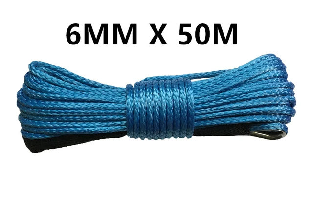 Best Quality free shipping 6mm x 50m synthetic winch lines uhmwpe