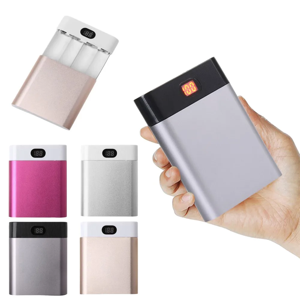 

DIY Power Bank Case 5V Dual USB 4X 18650 Power Bank Case Kit Battery Charger Box For Smart Phones Without Battery 18Oct18