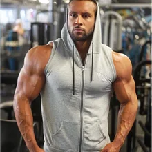 Мужские рубашки для бега облегающий жилет летняя майка для тренажерного зала фитнес без рукавов футболки спортивная одежда с капюшоном жилет для бега