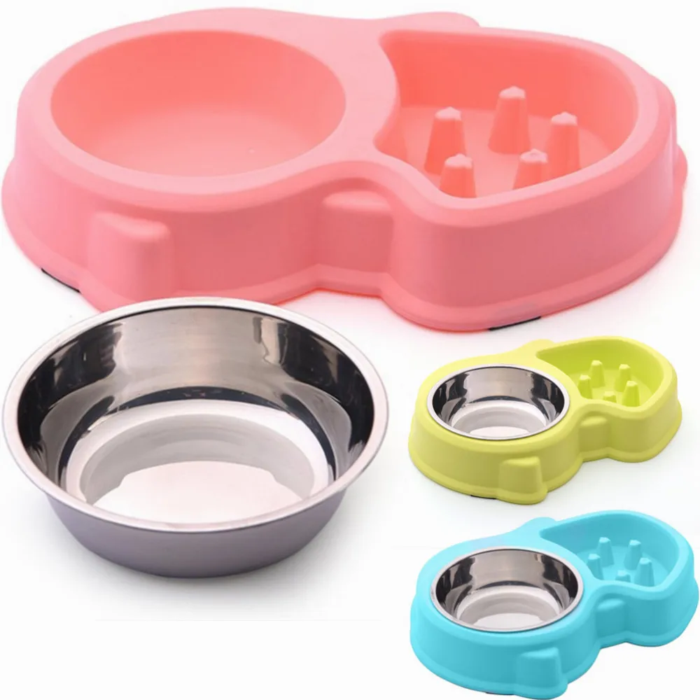 

Prevent Obesity Pets Dogs Eating Feeder Bowl Easy Clean Durable Anti Choking Dogs Double Food Bowls Slow Down Eating Feeder Bowl