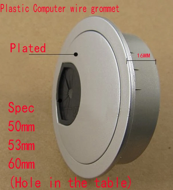 Series 50 53 60mm Computer PC table cable Plastic grommet Office desk wire hole cover protector