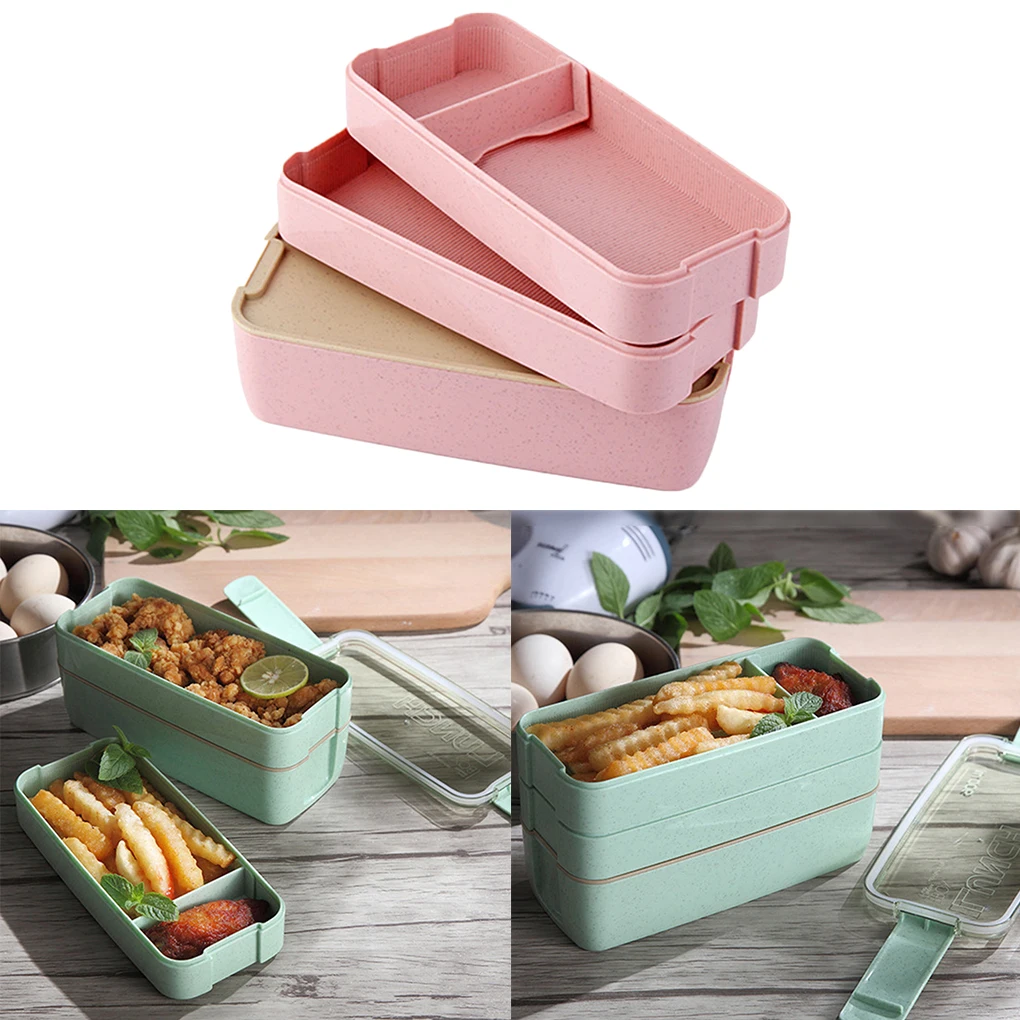 

3 Layers Lunch Boxes Containers Food Microwave Box Student Portable Food Storage Lunch Case Picnic Containers