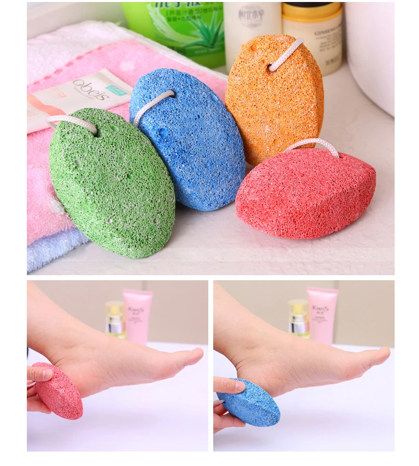 

Wholesale 1PC Natural Pumice Stone Foot File Scruber Hard Skin Remover Pedicure Brush Bathroom Products Healthy Foot Care Tool