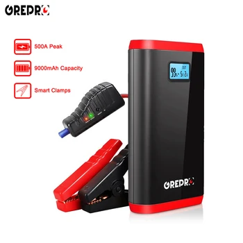 

9000mAh 500A Car Jump Starter Auto External Battery 12V Multi-function Vehicle Emergency Battery Booster Car Starter Power Bank