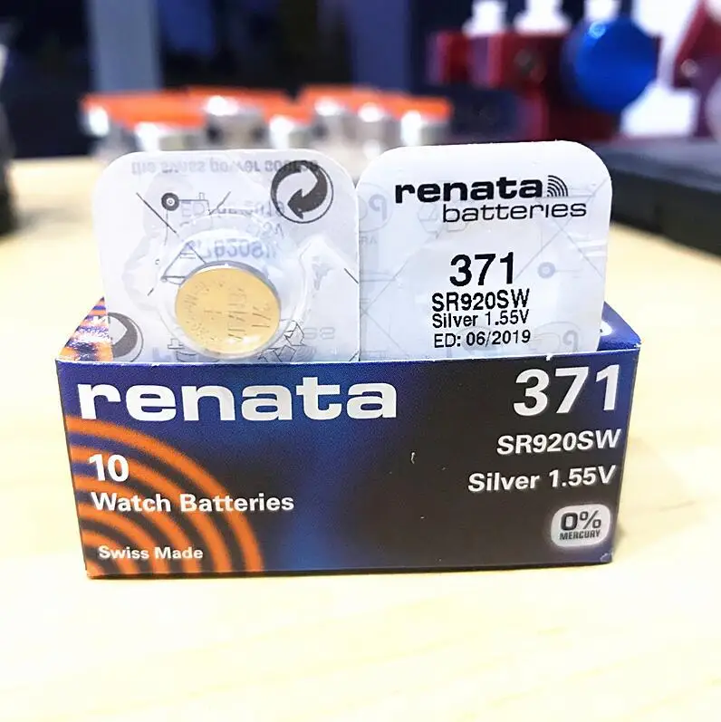 20 X Аккумулятор для часов renata из оксида серебра 371 SR920SW 920 1 55 в 100% оригинальный