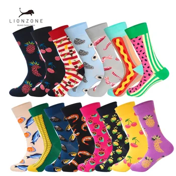 

Fruit&Food Series Happy Socks With Fish Shrimp Cherry Mango Watermelon Designer Combed Cotton Funny Calcetines Largos Hombre