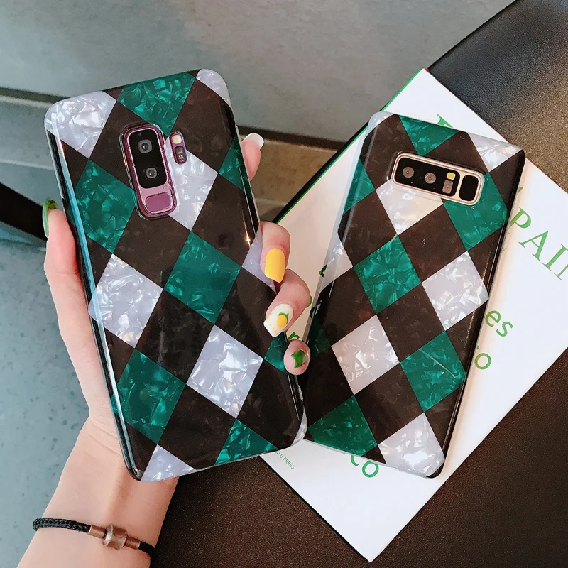Ретро сплошной ромб чехол для Galaxy S8 S9 S10 плюс A8s A9s с украшением в виде кристаллов