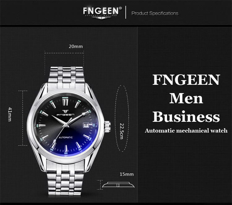 FNGEEN, Роскошные мужские часы с автоматическим заводом, Tourbillon наручные часы с датой, высококачественные водонепроницаемые автоматические механические часы Hodinky