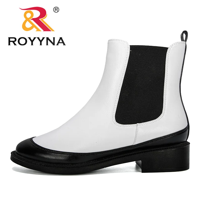Женские Ботинки на каблуке ROYYNA кожаные офисные зиму размеры 36 41 2019|Полусапожки| |
